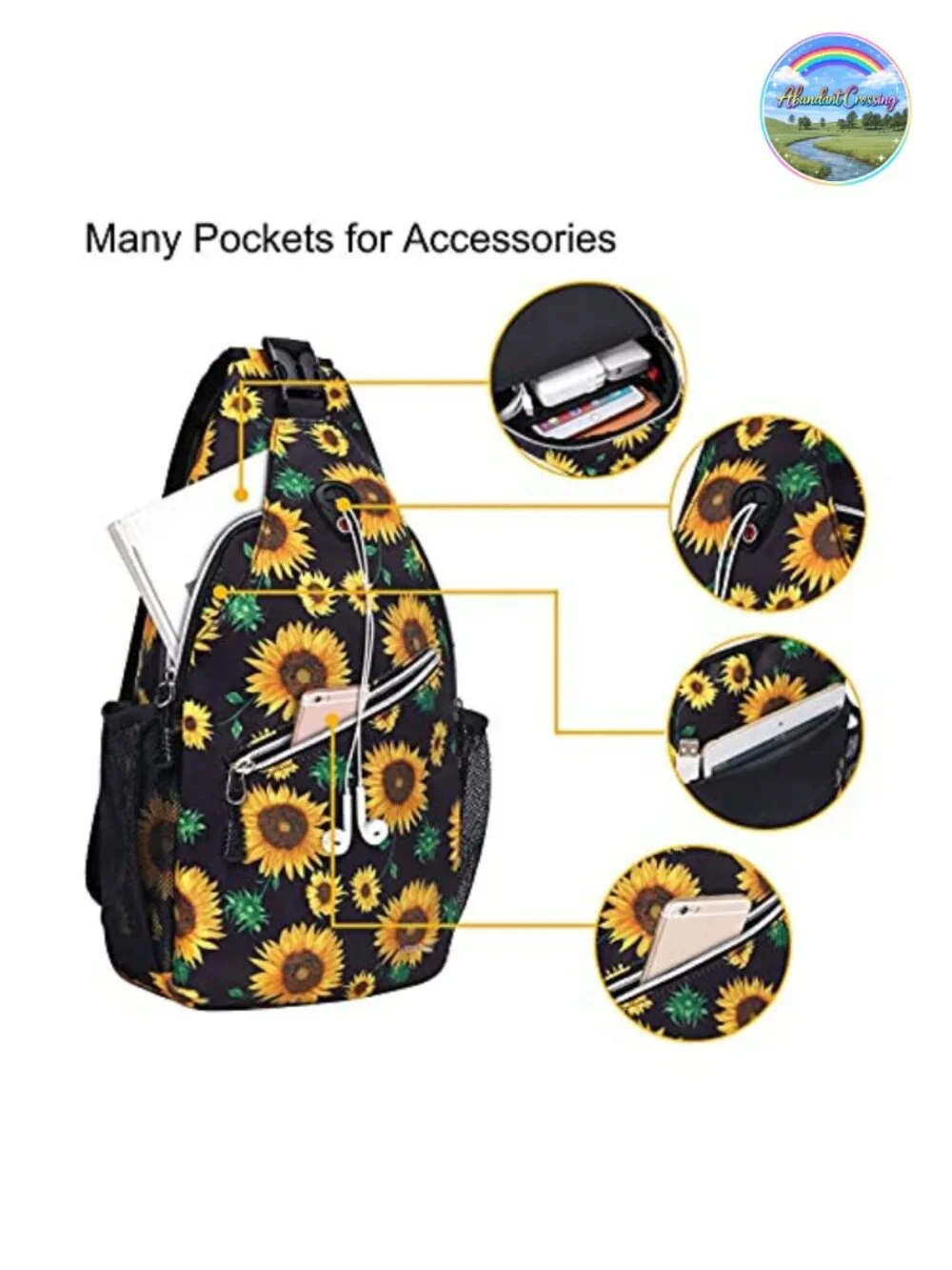 Sling Backpack Crossbody Shoulder Bag Travel Hiking Daypack